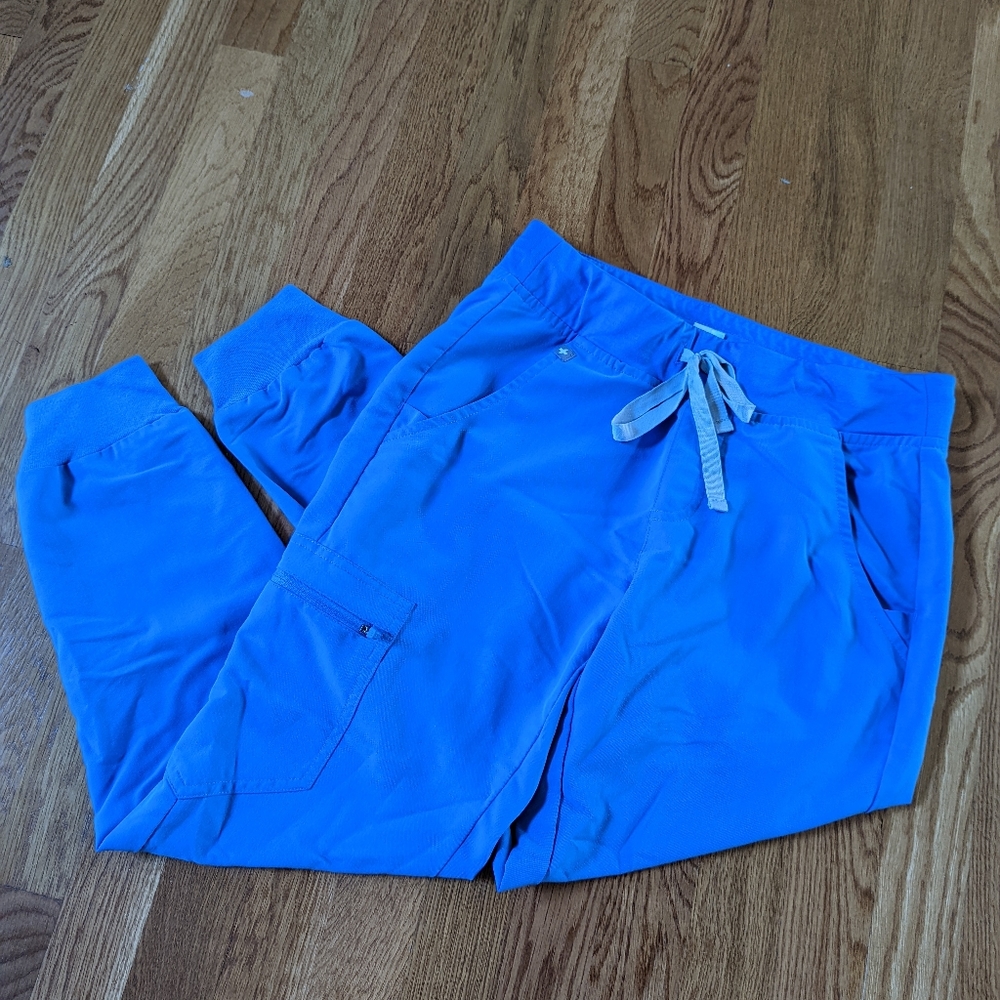 Figs scrubs ceil blue Zamora joggers